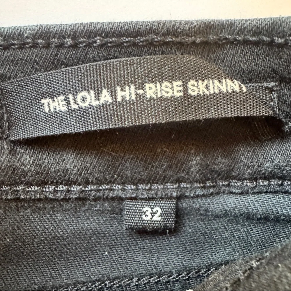 Denim Forum The Lola Split Hi Rise Skinny Jean Coated Stay Black Waxed Sz 32 - Picture 5 of 16